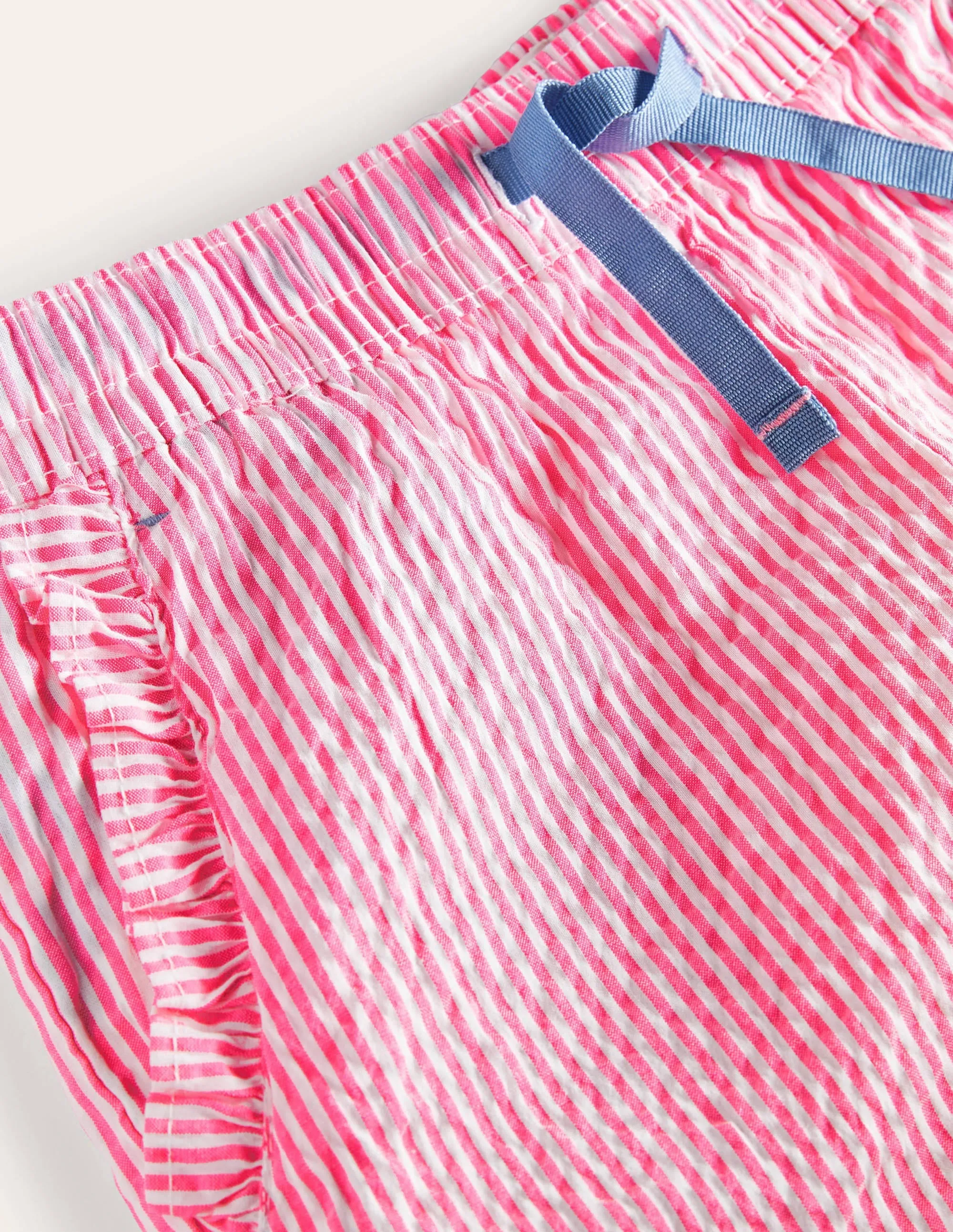Frill Hem Shorts-Party Pink Ticking