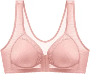 Front Button Large Size Wire-Free Bra for Large Breasts Comfortable Seamless Breathable and Easy to Wear Underwear
