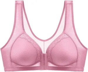 Front Button Large Size Wire-Free Bra for Large Breasts Comfortable Seamless Breathable and Easy to Wear Underwear