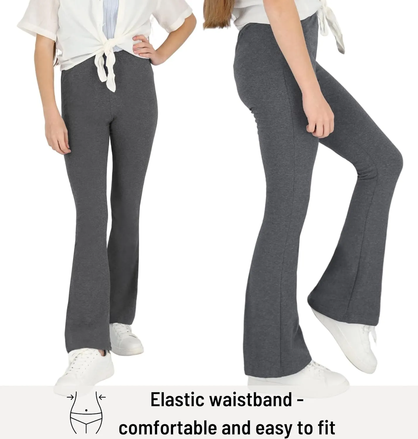 FUTURO FASHION Flared Leggings for Girls Kids Flare Pants Yoga Bootcut Casual Dance Cotton Leggings Girls Bell Bottom