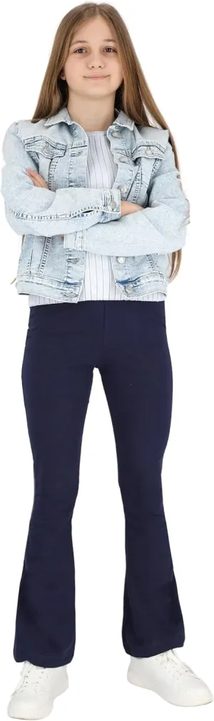 FUTURO FASHION Flared Leggings for Girls Kids Flare Pants Yoga Bootcut Casual Dance Cotton Leggings Girls Bell Bottom