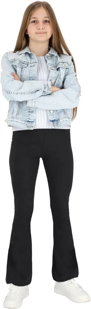 FUTURO FASHION Flared Leggings for Girls Kids Flare Pants Yoga Bootcut Casual Dance Cotton Leggings Girls Bell Bottom