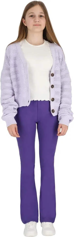 FUTURO FASHION Flared Leggings for Girls Kids Flare Pants Yoga Bootcut Casual Dance Cotton Leggings Girls Bell Bottom