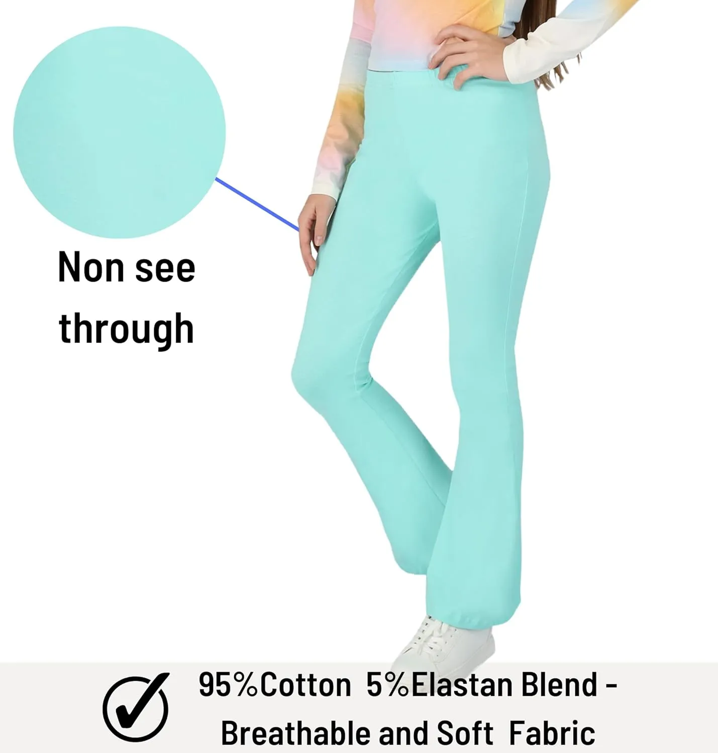 FUTURO FASHION Flared Leggings for Girls Kids Flare Pants Yoga Bootcut Casual Dance Cotton Leggings Girls Bell Bottom