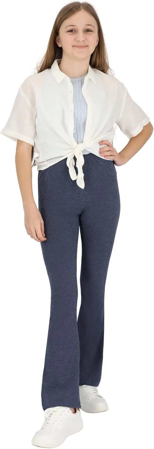 FUTURO FASHION Flared Leggings for Girls Kids Flare Pants Yoga Bootcut Casual Dance Cotton Leggings Girls Bell Bottom