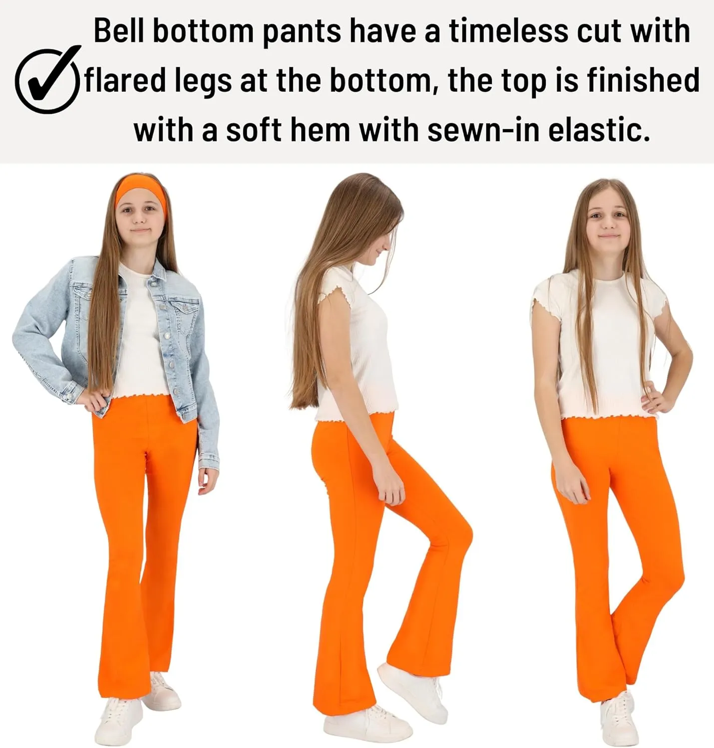 FUTURO FASHION Flared Leggings for Girls Kids Flare Pants Yoga Bootcut Casual Dance Cotton Leggings Girls Bell Bottom