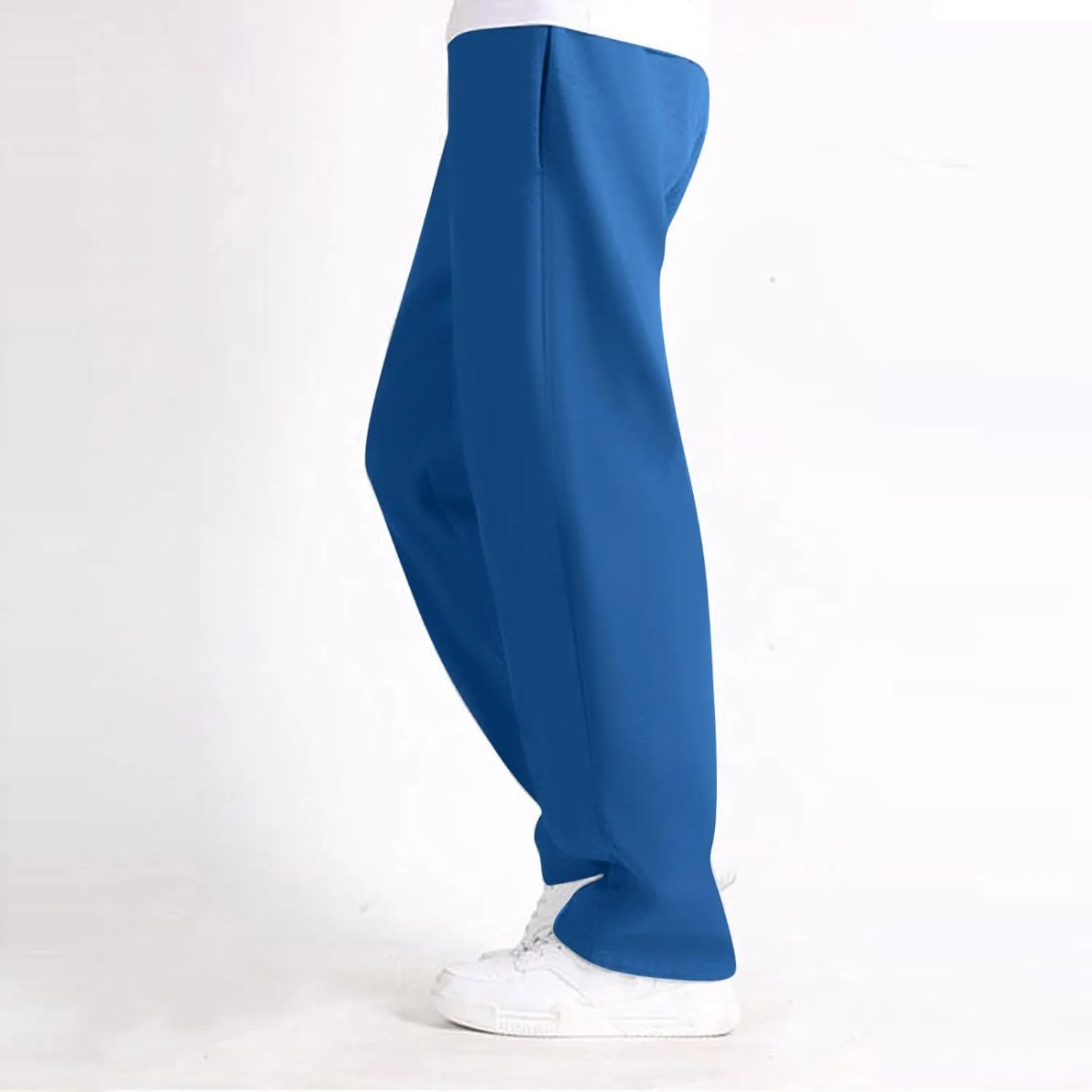 FZVYD Mens Sweatpants Pants Casual Jogging Sports Elastic Lightweight Wide Leg Long Straight Lounge Trousers with Pockets
