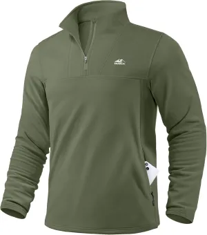 G Gradual Men's Quarter Zip Pullover with Zipper Pocket Fleece Lined Warm Sweater Golf Hiking Outdoor Lightweight Sweatshirt