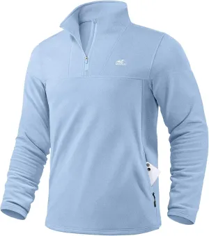 G Gradual Men's Quarter Zip Pullover with Zipper Pocket Fleece Lined Warm Sweater Golf Hiking Outdoor Lightweight Sweatshirt