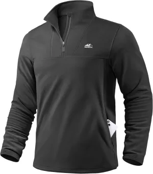 G Gradual Men's Quarter Zip Pullover with Zipper Pocket Fleece Lined Warm Sweater Golf Hiking Outdoor Lightweight Sweatshirt