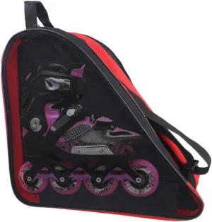 GANAZONO Boy Girl Roller Skating Shoes Storage Bag Thicken Triangle Pouch High-capacity Mesh Cloth Shoulder Container for Inline Skates and Stylish Design Red