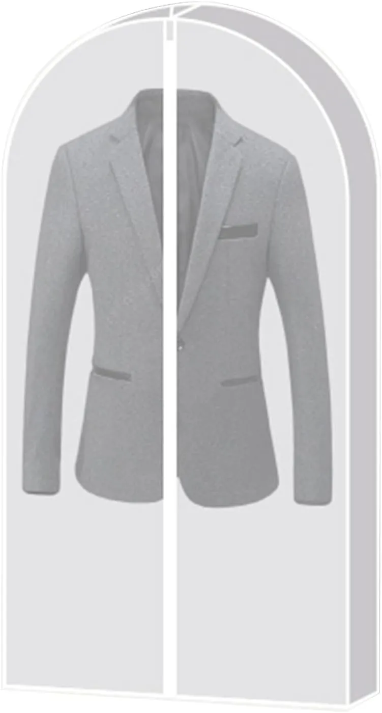 Garment Bags, Clothes Cover, Transparent Design, Closed Bottom, Hanging Storage, Suitable for Suits, Coats, Sweaters(White,60x130x10cm x51x4in)
