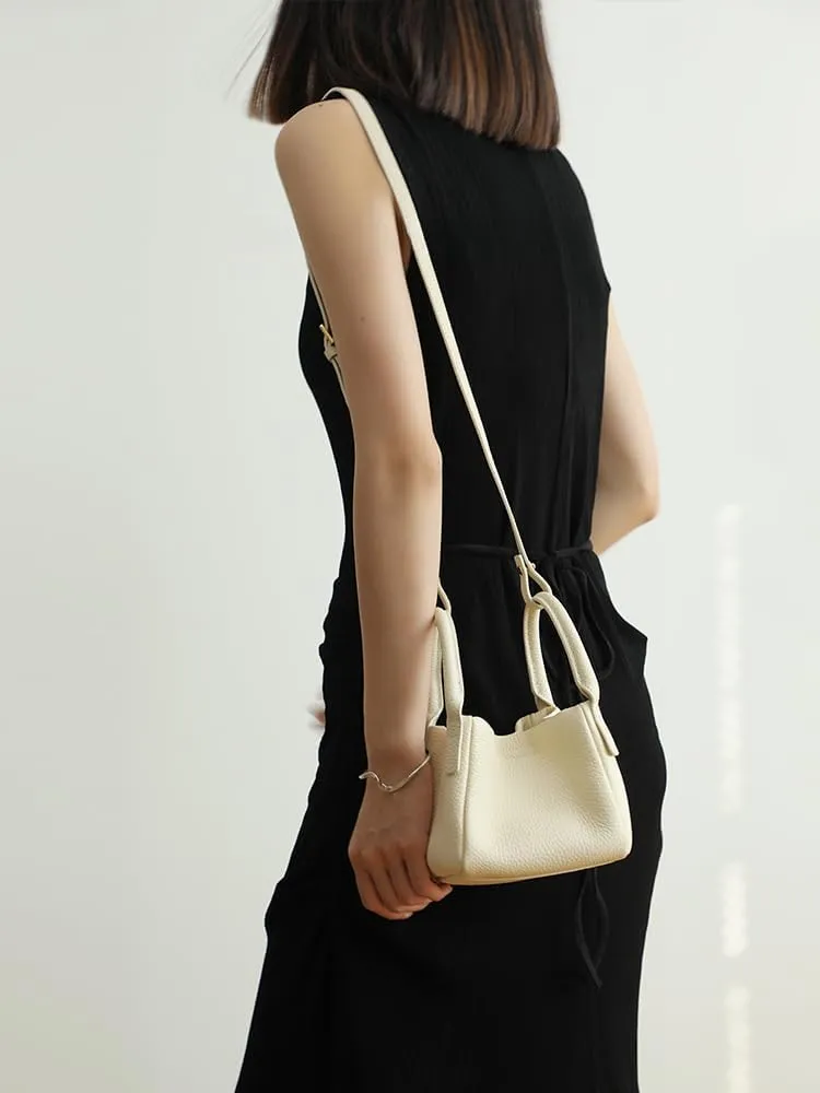 Genuine Leather Shoulder Crossbody Bag Handbag for Women Hobo Personalized Basket Bucket Bag Versatile Large Capacity Chic