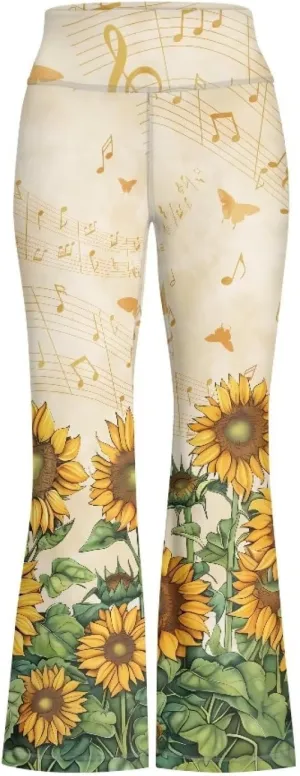 Girl Yoga Flare Wide Leg Tummy Control Stretchy Pants Breathable Kids Athletic Leggings Casual Wear Age 5-14 Years