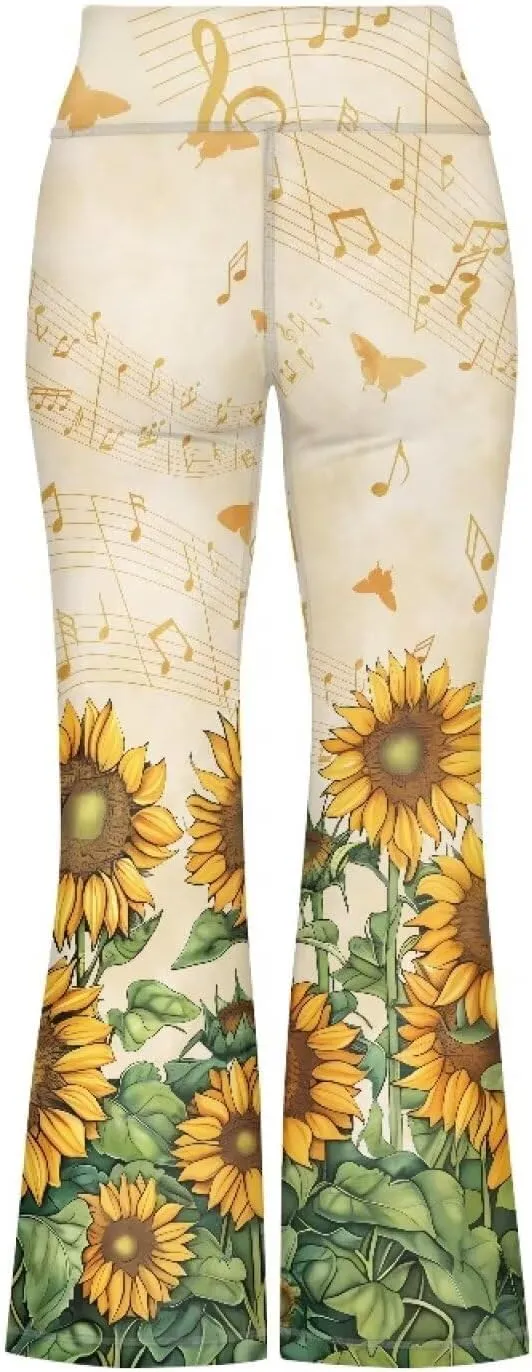 Girl Yoga Flare Wide Leg Tummy Control Stretchy Pants Breathable Kids Athletic Leggings Casual Wear Age 5-14 Years
