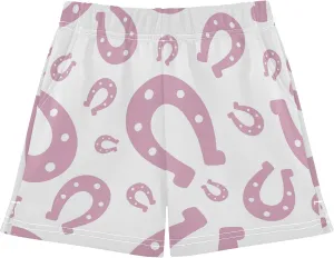 Girls Athletic Shorts Horseshoe Summer Casual Girls Sports Shorts with Pockets for 7-15Y