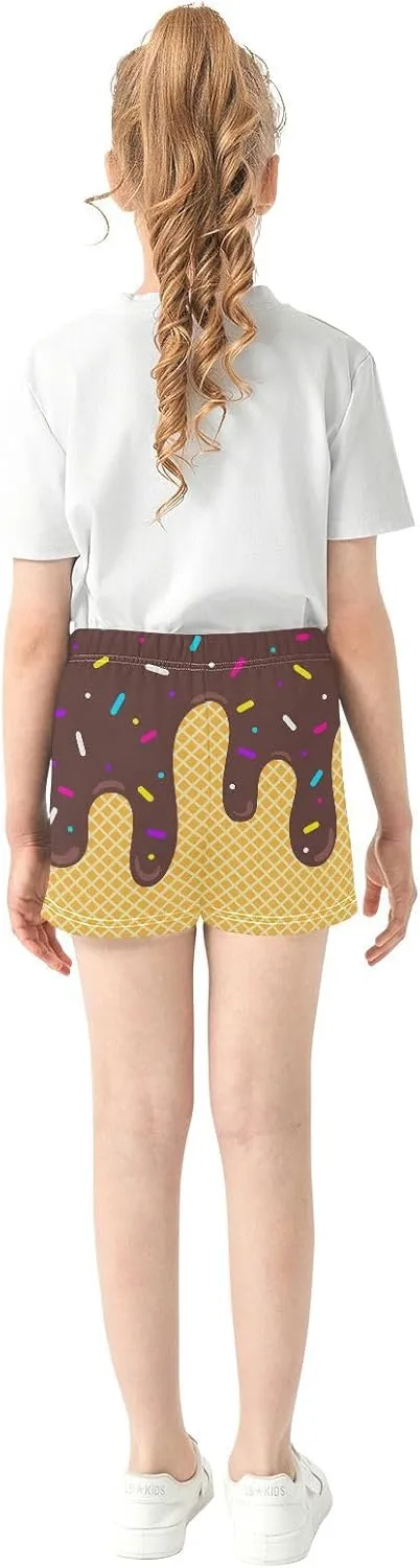 Girls Athletic Shorts Summer Casual Girls Sports Shorts with Pockets for 7-15Y