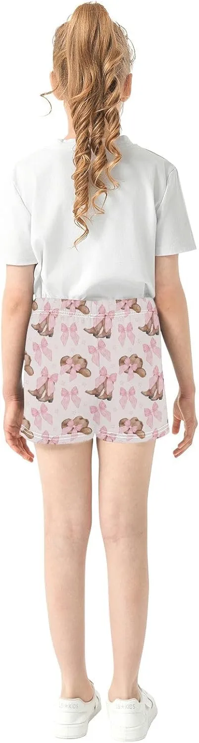 Girls Athletic Shorts Summer Casual Girls Sports Shorts with Pockets for 7-15Y