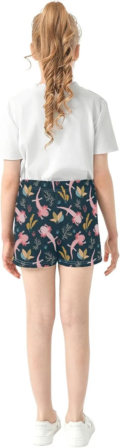 Girls Athletic Shorts Summer Casual Girls Sports Shorts with Pockets for 7-15Y