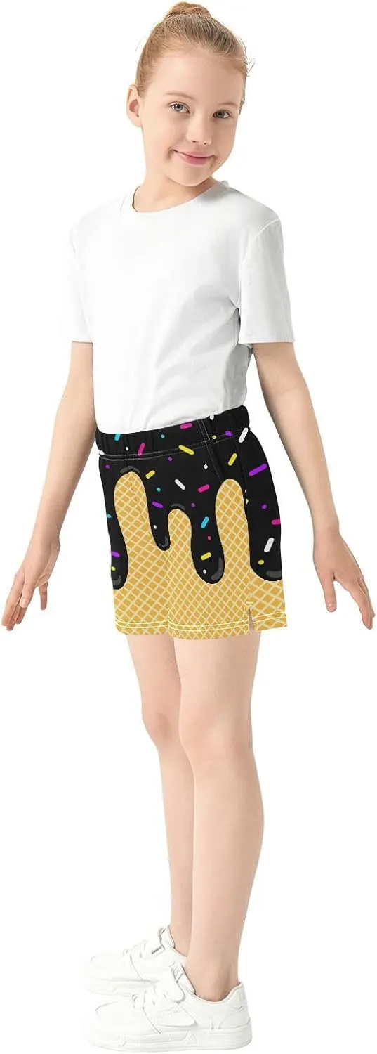 Girls Athletic Shorts Summer Casual Girls Sports Shorts with Pockets for 7-15Y