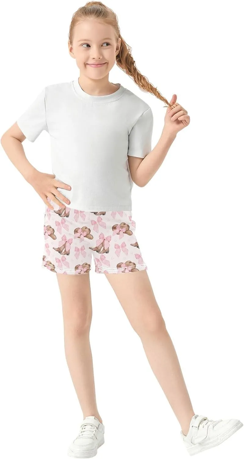 Girls Athletic Shorts Summer Casual Girls Sports Shorts with Pockets for 7-15Y