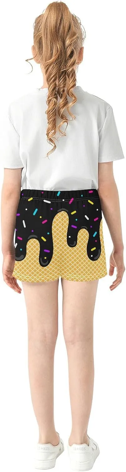 Girls Athletic Shorts Summer Casual Girls Sports Shorts with Pockets for 7-15Y