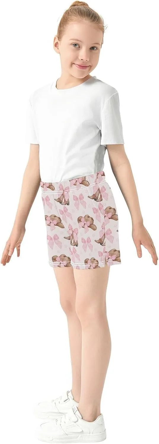 Girls Athletic Shorts Summer Casual Girls Sports Shorts with Pockets for 7-15Y