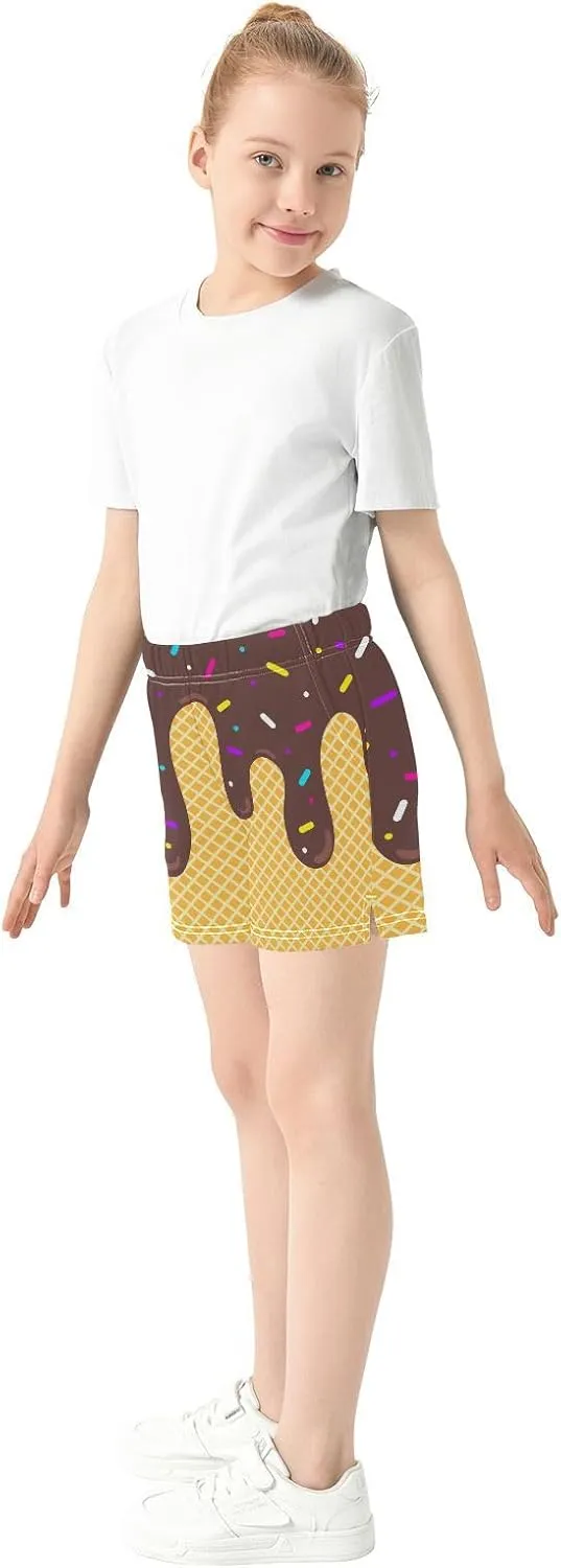 Girls Athletic Shorts Summer Casual Girls Sports Shorts with Pockets for 7-15Y