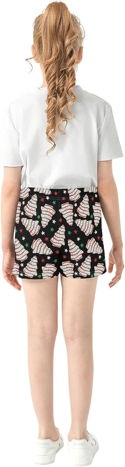Girls Athletic Shorts Summer Casual Girls Sports Shorts with Pockets for 7-15Y