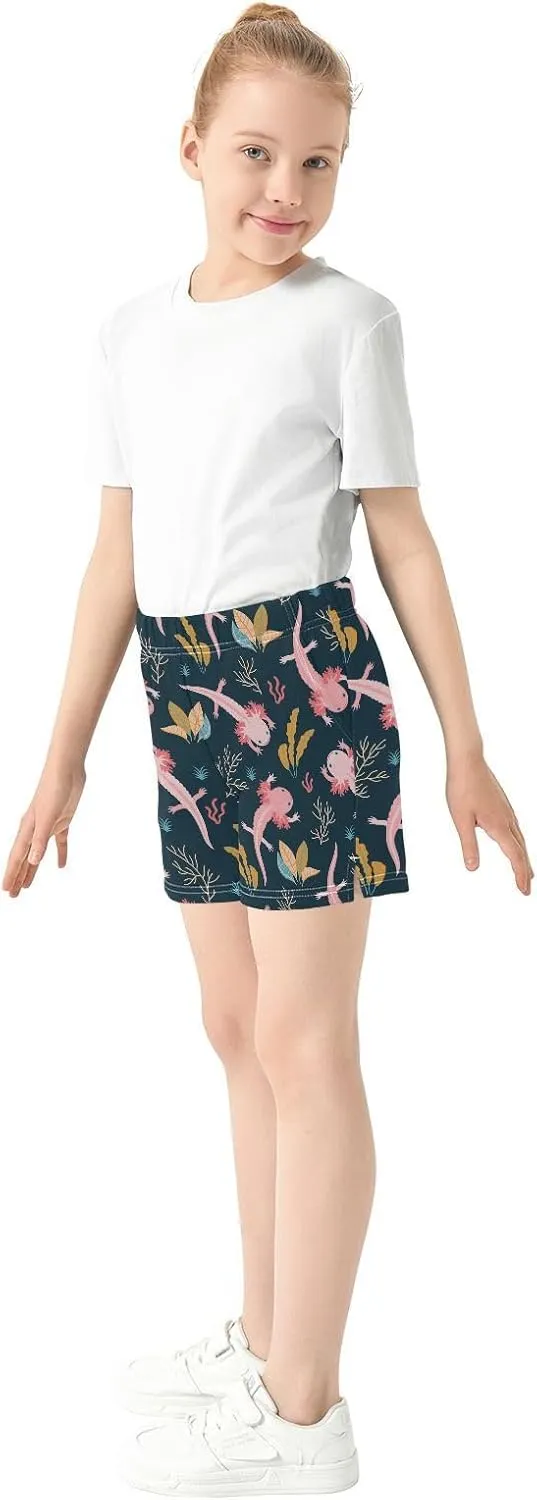 Girls Athletic Shorts Summer Casual Girls Sports Shorts with Pockets for 7-15Y