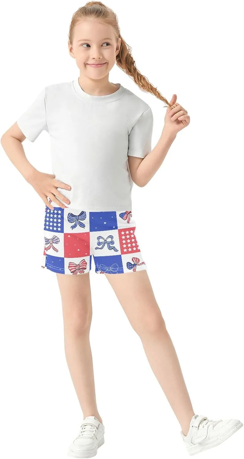 Girls Athletic Shorts Summer Elastic Casual Shorts with Pockets Kids Bottom Sports for Girls 7-15Y