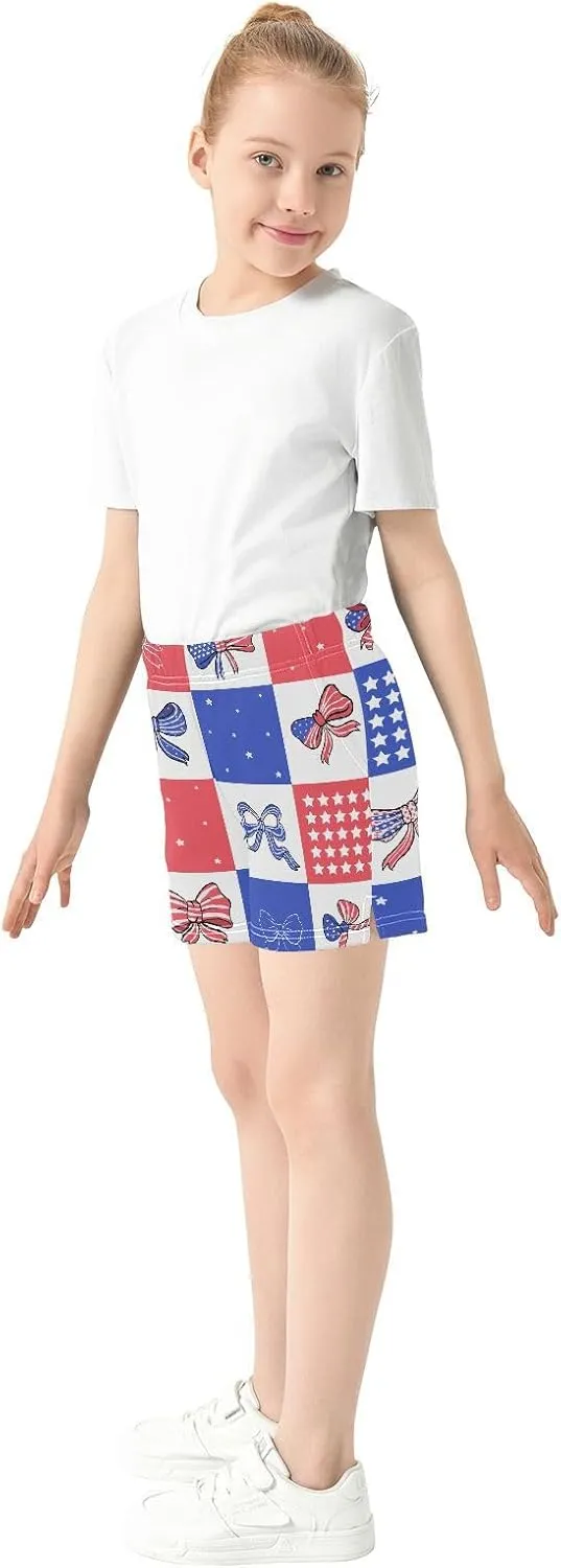 Girls Athletic Shorts Summer Elastic Casual Shorts with Pockets Kids Bottom Sports for Girls 7-15Y