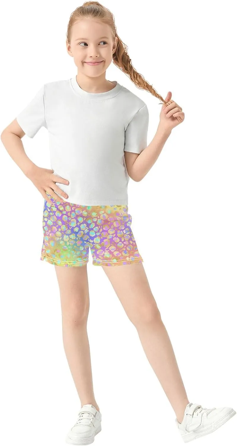 Girls Athletic Shorts Summer Elastic Casual Shorts with Pockets Kids Bottom Sports for Girls 7-15Y