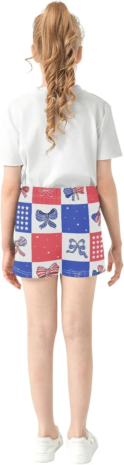 Girls Athletic Shorts Summer Elastic Casual Shorts with Pockets Kids Bottom Sports for Girls 7-15Y