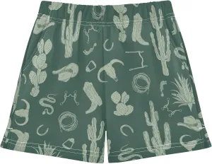 Girls Athletic Shorts Western Pattern Horseshoes Summer Casual Girls Sports Shorts with Pockets for 7-15Y