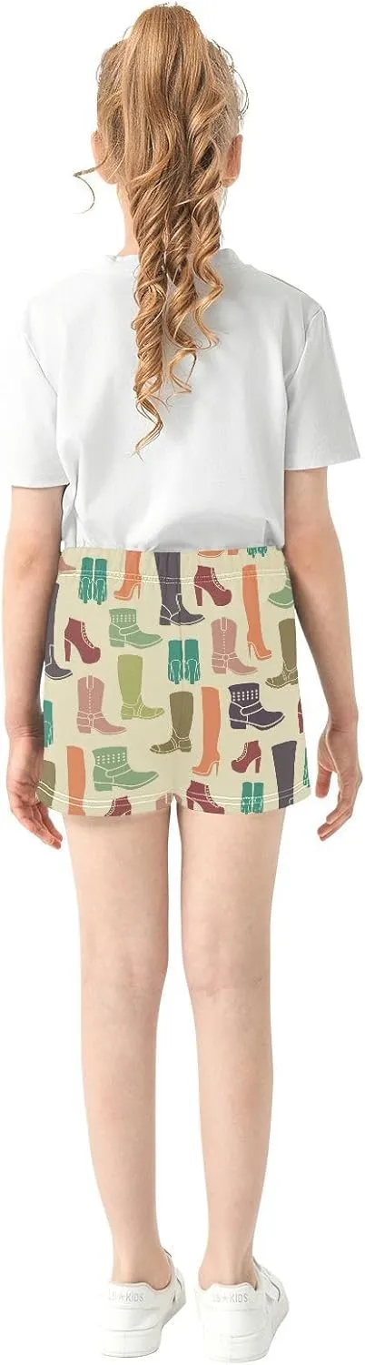 Girls Athletic Shorts Womens Shoes Boots Summer Casual Girls Sports Shorts with Pockets for 7-15Y
