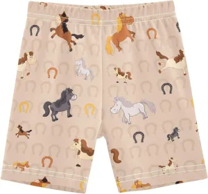 Girls' Bike Shorts Horse Horseshoe Animal Soft Breathable Cotton Leggings Shorts for Kids Summer Clothes 4-10 Years