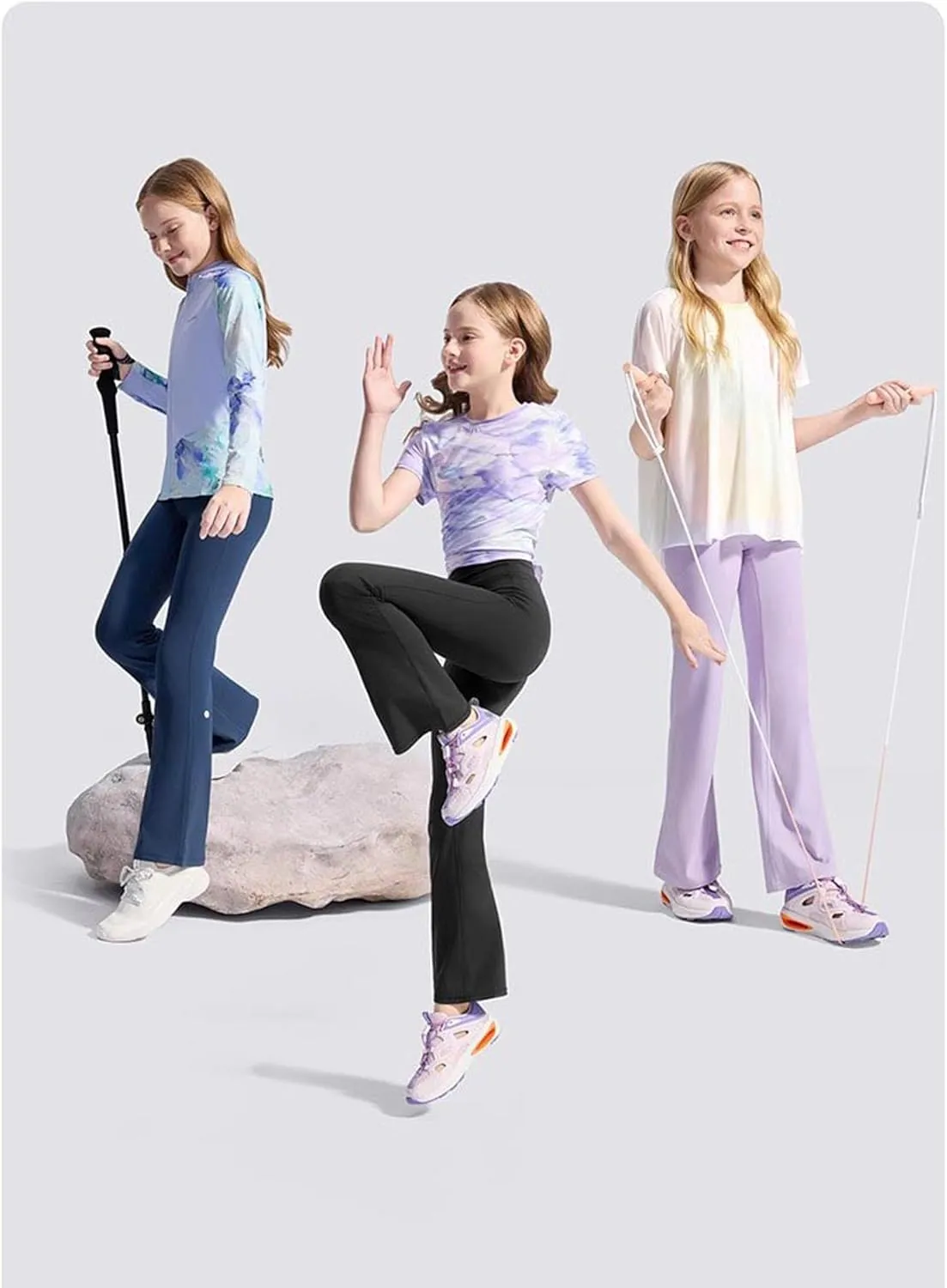 Girls Boot Cut Pants Athletic Flare Leggings for Yoga, Ballet, Dance, Gymnastics, Workout, Running, Jazz 4-13 Years