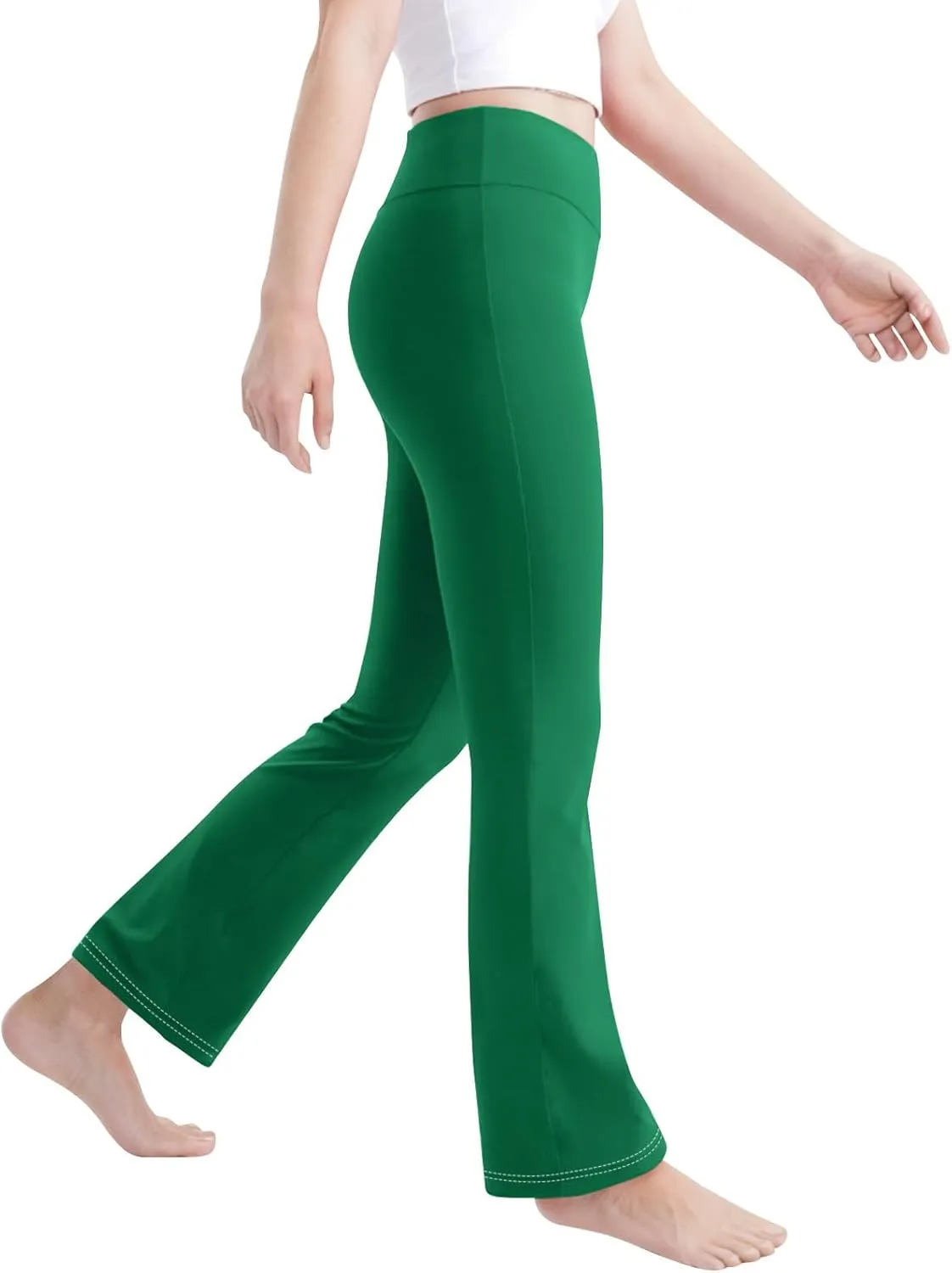 Girl's Bootcut Leggings Kids Stretch High Waisted Flare Yoga Pants Girls Workout Bell Bottoms Leggings Full Length