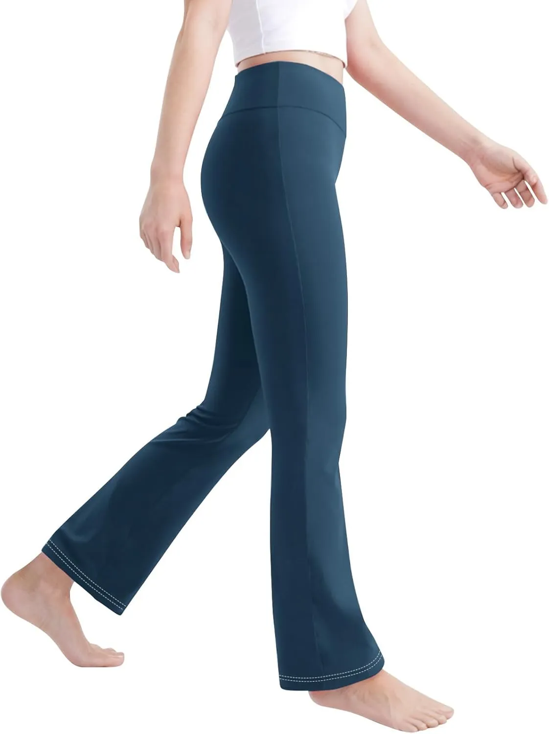 Girl's Bootcut Leggings Kids Stretch High Waisted Flare Yoga Pants Girls Workout Bell Bottoms Leggings Full Length