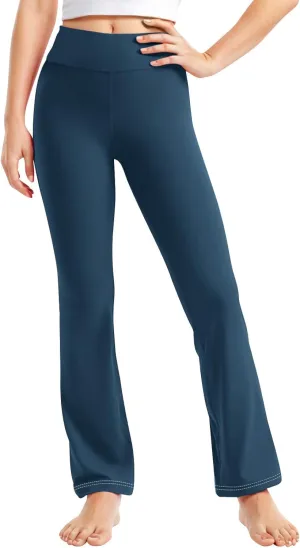 Girl's Bootcut Leggings Kids Stretch High Waisted Flare Yoga Pants Girls Workout Bell Bottoms Leggings Full Length