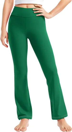 Girl's Bootcut Leggings Kids Stretch High Waisted Flare Yoga Pants Girls Workout Bell Bottoms Leggings Full Length