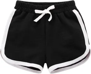 Girls Boys Solid Shorts Running Athletic Cotton Kids Workout Childrens Fashion Summer Beach Sports Trousers