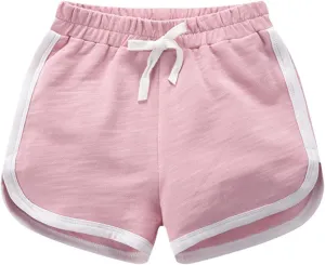 Girls Boys Solid Shorts Running Athletic Cotton Kids Workout Childrens Fashion Summer Beach Sports Trousers