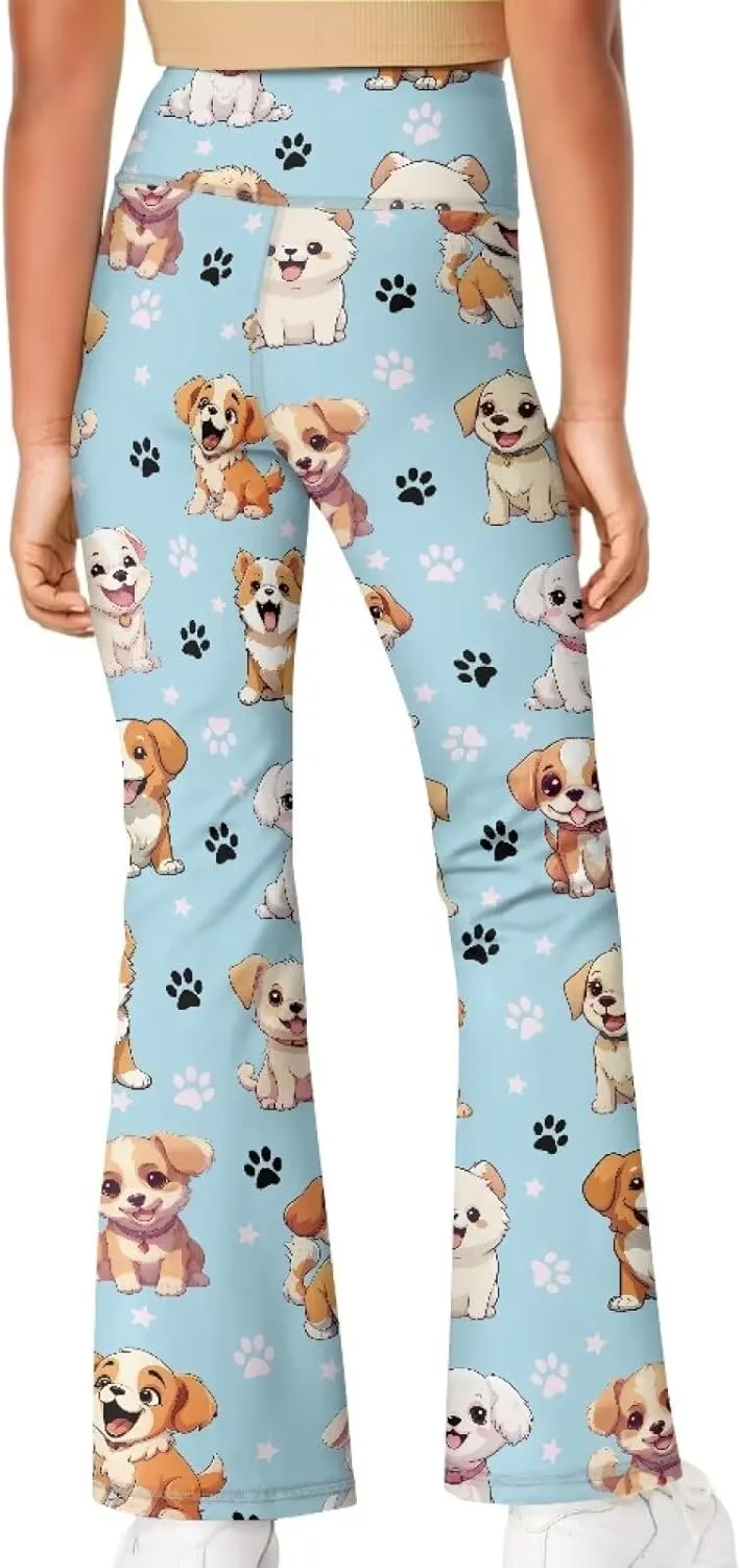 Girls' Flare Leggings High Waisted Kids Flare Yoga Bootcut Pants Bell Bottoms Leggings Dance Workout Casual Pants