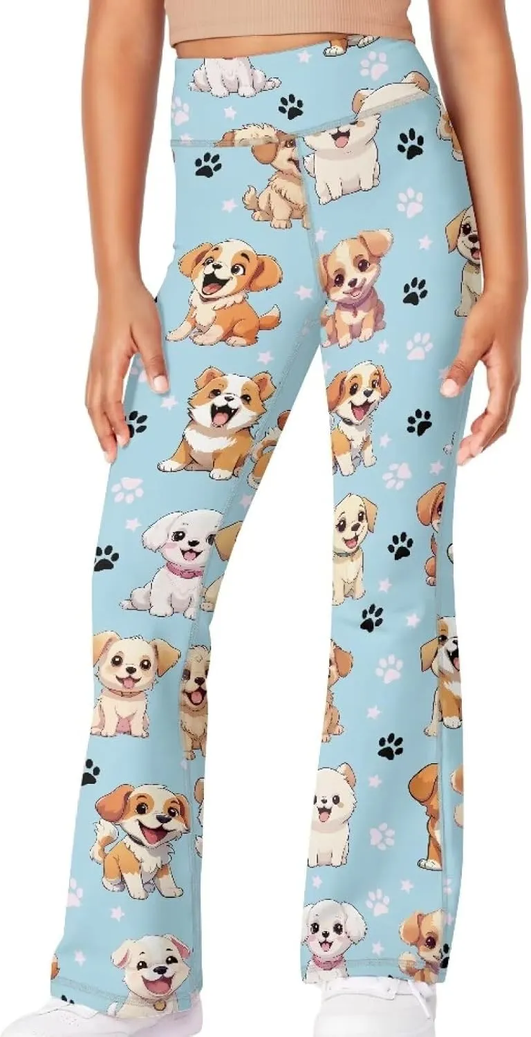 Girls' Flare Leggings High Waisted Kids Flare Yoga Bootcut Pants Bell Bottoms Leggings Dance Workout Casual Pants