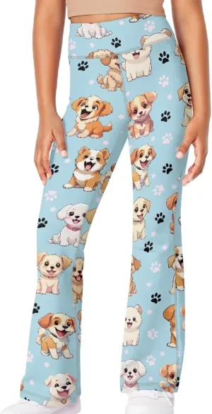 Girls' Flare Leggings High Waisted Kids Flare Yoga Bootcut Pants Bell Bottoms Leggings Dance Workout Casual Pants
