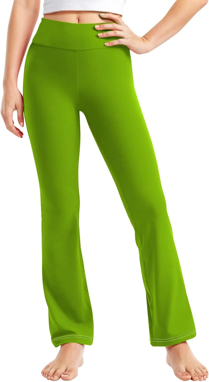 Girls Flare Leggings Kids High Waist Yoga Pants Bootcut Lounge Casual Active Dance Pants Bell Bottoms Cute Clothes
