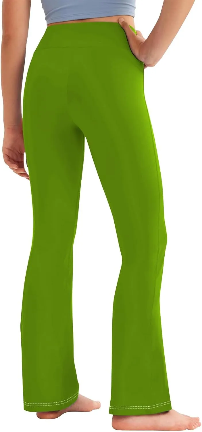 Girls Flare Leggings Kids High Waist Yoga Pants Bootcut Lounge Casual Active Dance Pants Bell Bottoms Cute Clothes
