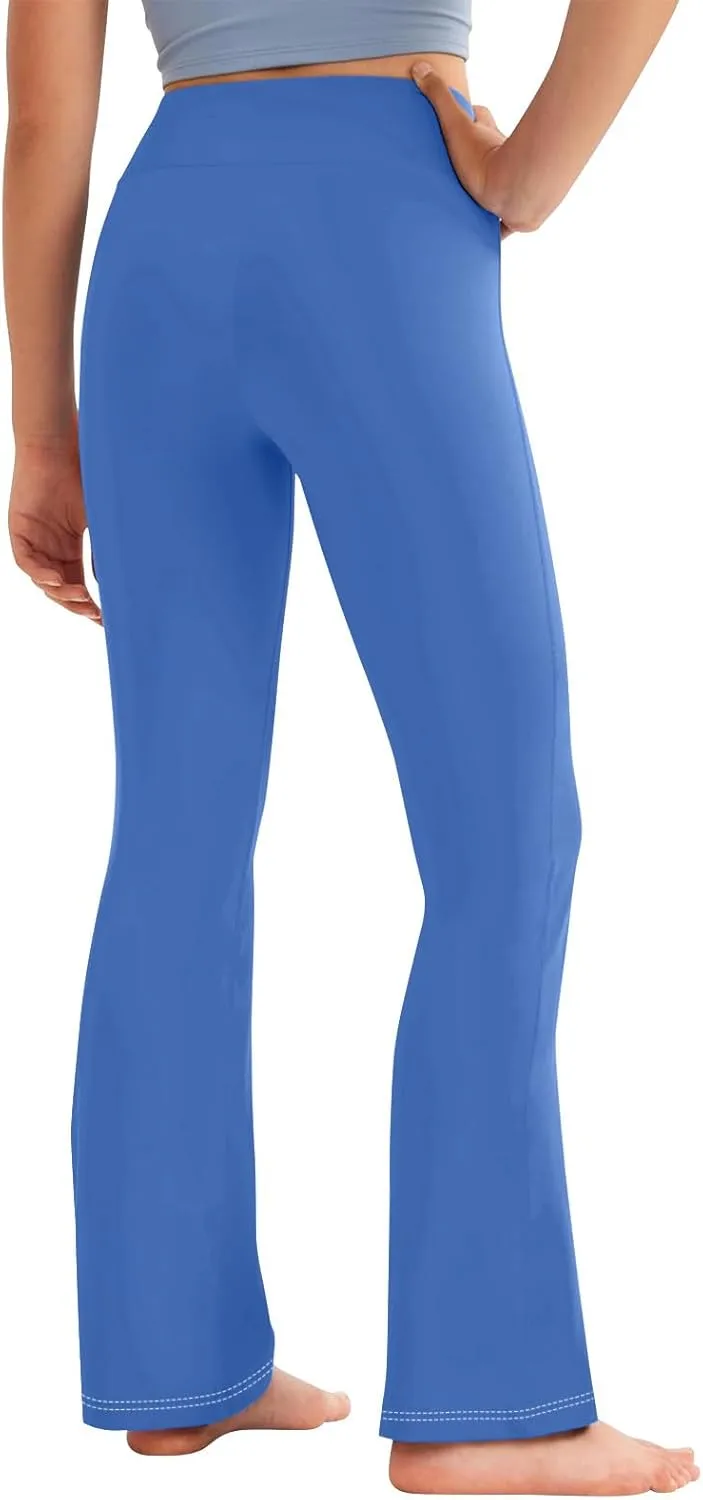 Girls Flare Leggings Kids High Waist Yoga Pants Bootcut Lounge Casual Active Dance Pants Bell Bottoms Cute Clothes